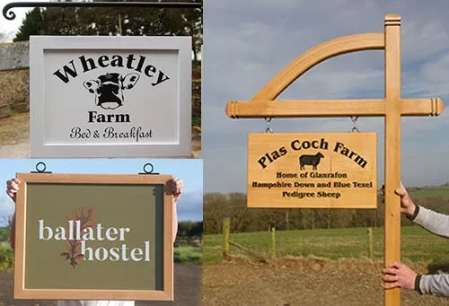 Hanging farm signs can be made in various materials Hanging Farm Signs
