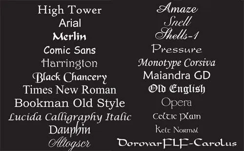 These are the fonts we use most. Popular Fonts