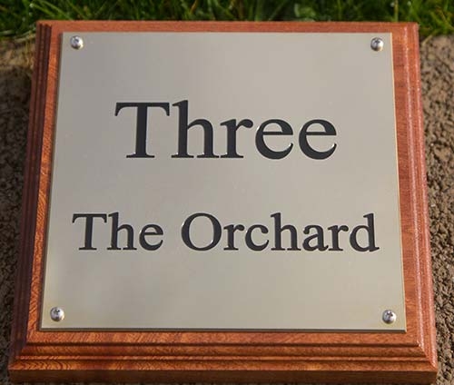 Engraved Brass House Sign
