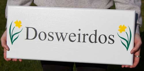 White Painted Oak House Sign 