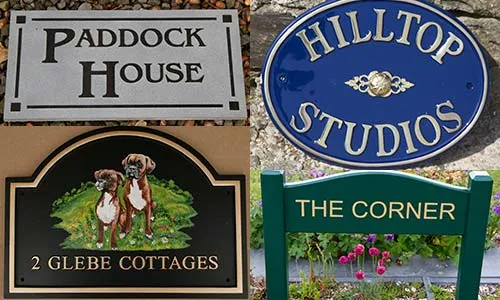 House Signs in Many Materials