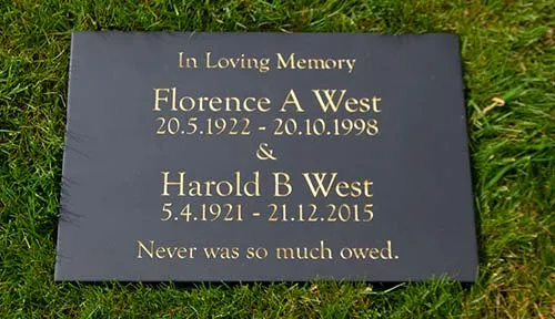 title here Black Granite Memorial