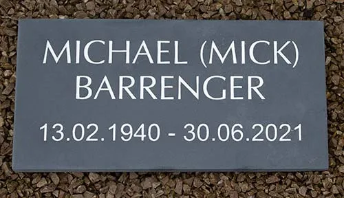 title here Simple Slate Memorial