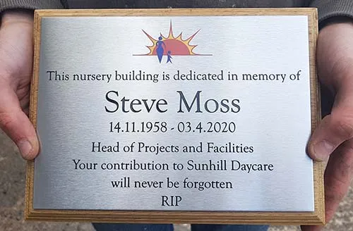 These plaques can have several colours. Chemically Etched Stainless Steel Plaque
