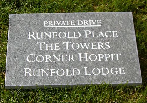 title here Lakeland slate sign