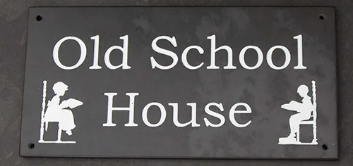 Slate house sign with image