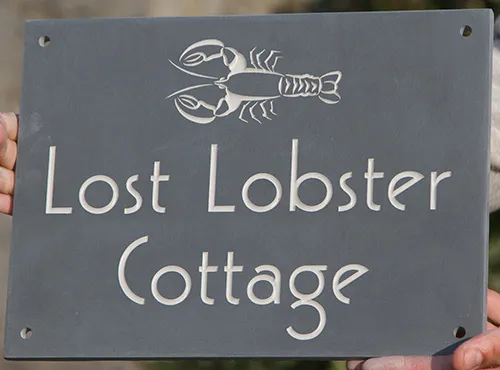 Slate house sign with image