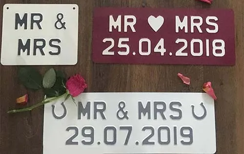 You choose wording and colours. Mr and Mrs Name Plate