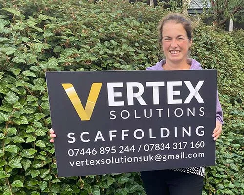 Alice looks after all the vinyl signage. Alice