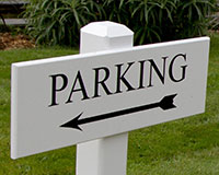 Painted sign board on posts. Painted sign board on posts.