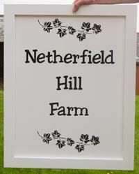 Painted Black and White Wooden Framed Signs