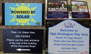 Sign boards in all shapes and sizes