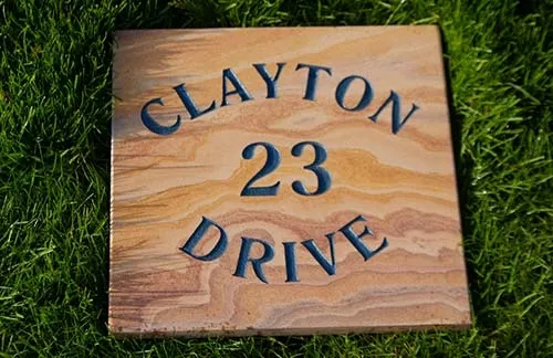 Beautifully marked and very unusual stone Rainbow Sandstone House Sign