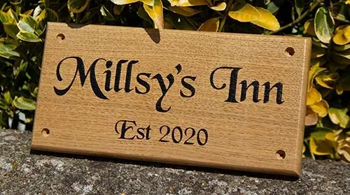 Oak is an exceptionall beautiful timber for wooden signs. Wooden Sign made using Oak