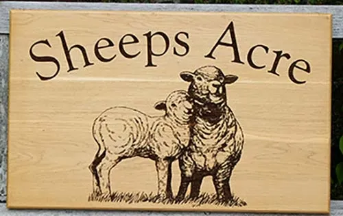 Oak sign with a detailed image. Oak House Sign