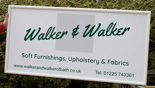 The edges improves the look of a simple sign board. Aluminium Sign with Bullnose Edge