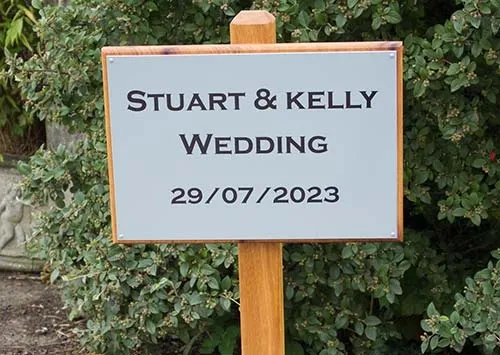 Natural Wood Free Standing Sign