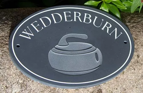 Image on this slate sign was left unpainted Oval Slate House Sign