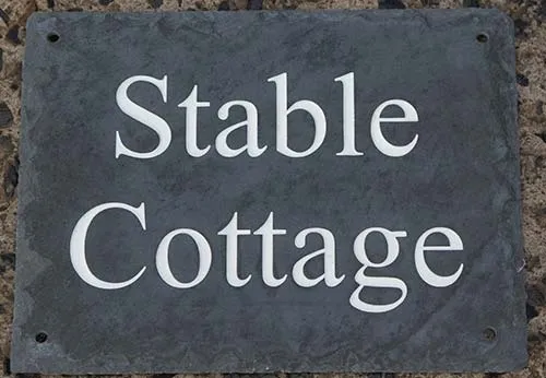 Slate house sign in rustic slate. Simple Rustic Slate House Sign