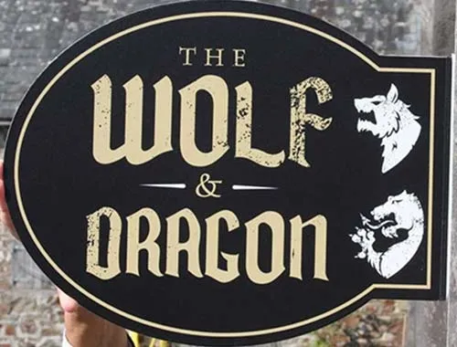 Projecting sign with full colour print applied Oval Projecting Sign