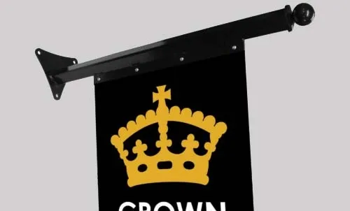 This makes for a rigid hanging sign. Sign with Projecting Bracket