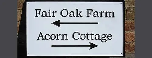 Direction arrows can be added to any of the cast signs Directional Arrow Sign