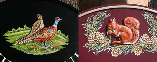 Extra detail can be painted around the motif. Hand Painted Raised Motif