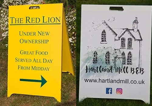 These pavement signs are excellent value. Good Value Pavement Signs