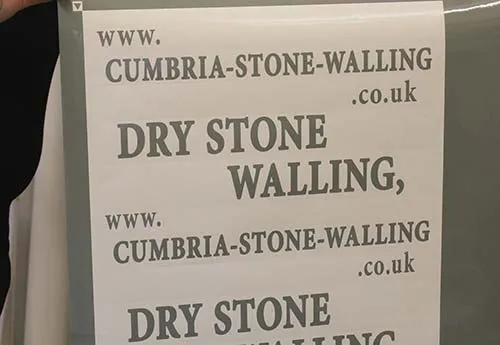 This is supplied on application tape with instructions. Cut Vinyl Lettering