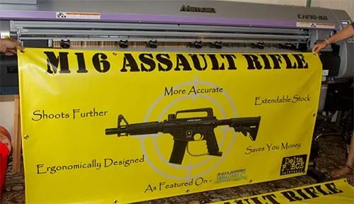 These banners can be made to any size. Printed Banner with Eyelets